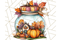 Fall Cottagecore Kitchen Clipart, Cozy Autumn Kitchen PNG Product Image 4