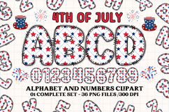 4th July Alphabet png clipart, independence letters doodle Product Image 1