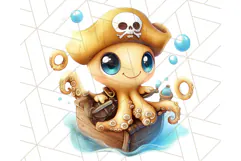 Cartoon Pirate Kids and Animals PNG Clipart for Fun Designs Product Image 4