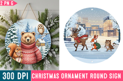 Christmas Ornaments Round Sign PNG, Christmas Round Sign PNG Product Image 1