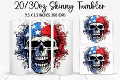 Man Skull Ride An American Flag - Sublimation Tumbler Design Product Image 1