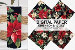 Christmas Floral Seamless Digital Paper-Christmas Background Product Image 1