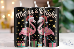 Merry &amp; Bright Tumbler Wrap | Christmas | Sublimation Product Image 1