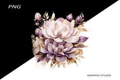 Watercolor Magnolia Clipart, Wedding Flowers Clipart Product Image 1