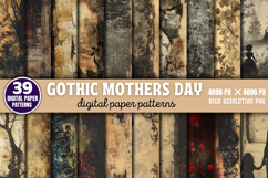 Gothic Mothers Day Digital Paper Bundle PNG Product Image 1
