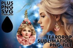 Joyful Teardrop Earrings Gift PNG, Christmas Product Image 1