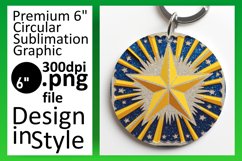 Creative Round Design Keychain Template , 3D Xmas Product Image 1