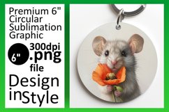 Spring Mouse and Floral Round Design PNG Product Image 1