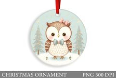 Christmas Owl Christmas Ornament. Christmas Owl Sublimation Product Image 1
