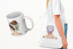 Messy Bun Spring Girls Clipart Product Image 3