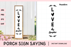 Porch Sign Saying SVG | Love &amp; Laughter Product Image 1