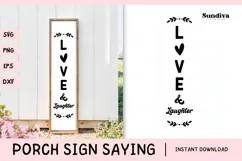 Porch Sign Saying SVG | Love & Laughter Product Image 1