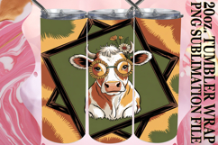 Bright reflections 20oz tumbler wrap, Cute Cow Product Image 1