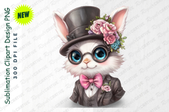 Elegant Bunny Clipart With Top Hat PNG Product Image 1