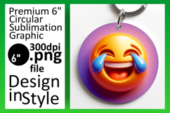Whimsical Round Design Keychain Template , 3D Emoji Product Image 1