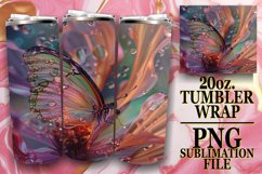 Shimmer Butterfly Tumbler Wrap Sublimation 20oz Product Image 1