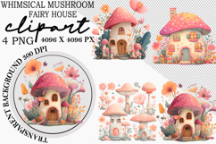 Whimsical Mushroom Fairy House Clipart Product Image 1