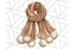 Watercolor Winter Hats and Scarves Clipart PNG Product Image 4