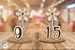 Daffodil Table Numbers Laser Cut | Glowforge | SVG Product Image 2