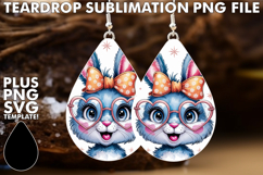 LUMINOUS TEARDROP EARRINGS Gift PNG, Easter Bunny Product Image 1