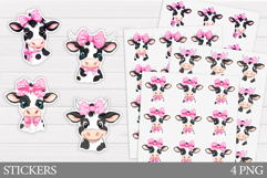 Cow Sticker Design. Cute Cow Sticker Printable Product Image 1