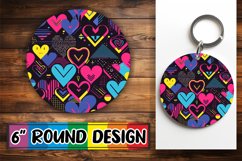 Vibrant Heart Round Sublimation Art Product Image 1