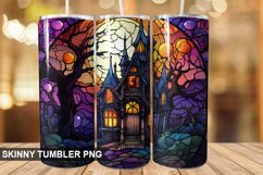 Stained Glass Halloween Tumbler 20 oz Skinny Tumbler Product Image 1