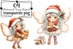 Christmas Whimsical Fairy Clipart Watercolor PNG Product Image 1