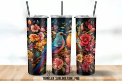 Elmfield Folk Birds Tumbler Wrap Sublimation Designs Product Image 4