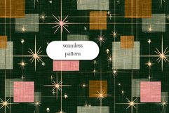 Retro Starburst Geometric Seamless Pattern in Vintage Tones Product Image 1