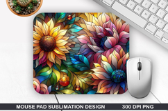 Flowers Mouse Pad Sublimation, Summer Mouse Pad PNG Product Image 1