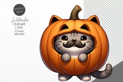 Halloween clipart, Funny cat clipart, Kids Halloween Product Image 1