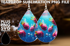 Joyful TEARDROP Earrings Art PNG, 3D Fruits Product Image 1