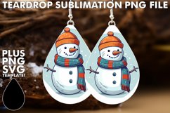 Jolly Winter Snowman Earring Design PNG Product Image 1