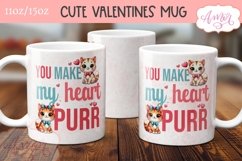 Cute Valentines Mug Wrap PNG, You make my heart purr mug png Product Image 2
