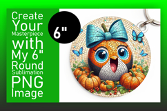 Gorgeous Round Design Keychain PNG , Cute Pumpkin Product Image 1