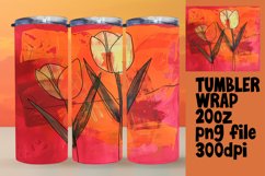 Colorful Flower Tumbler 20oz Wrap Design PNG Product Image 1