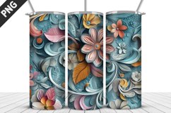 3D Flowers Tumbler Wrap | Sublimation Design | Tumble PNG Product Image 5