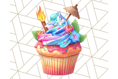 Bright Summer Cupcake PNG Clipart, Colorful Cupcakes Product Image 4