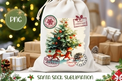 Christmas Animals Santa Sack, Cartoon Fox Santa Sack Product Image 1