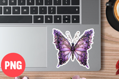 Butterfly sticker Flowers Clipart Sublimation Png Butterfly Product Image 1