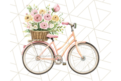 Bicycle with Flowers PNG, Pastel Spring Floral Bike Clipart Product Image 4