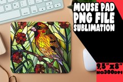 Gorgeous Stained Glass Bird Design Mouse Pad PNG Product Image 1