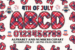 4th July Alphabet png clipart, independence letters doodle Product Image 1