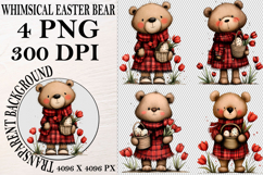 Whimsical Easter Bear Clipart Easter Bear png Product Image 1