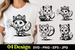 Angel Fox Cartoon SVG PNG Product Image 1