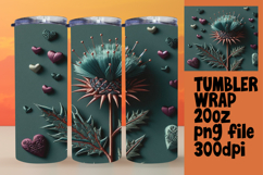 VIBRANT Design for 20oz Tumbler , 3D Flower Product Image 1