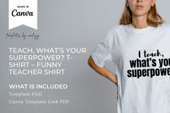Funny Teacher Shirt Superhero Teacher Gift Editable Canva Product Image 4
