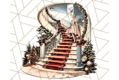 Vintage Glamorous Christmas Party Clipart PNG, Holiday Png Product Image 5