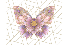 Stained Glass Butterfly and Sunflower PNG Clipart Product Image 4
